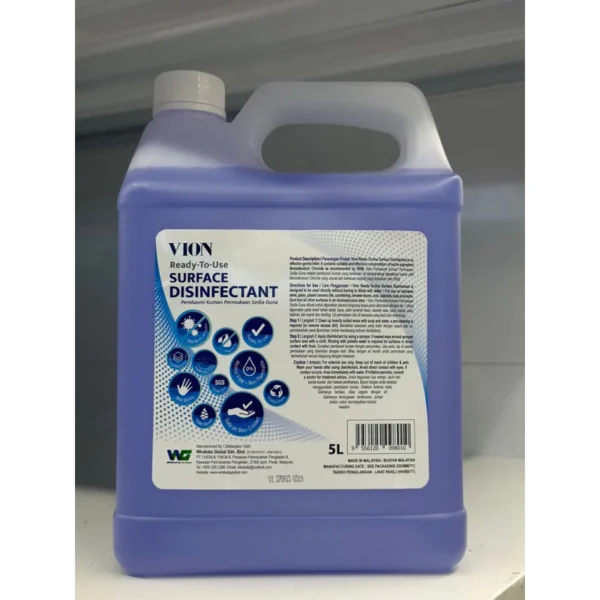 my-11134207-7r98r-lnk218v4b2bhb2.webp VION SURFACE DISINFECTANT MULTI PURPOSE CLEANING 5L
