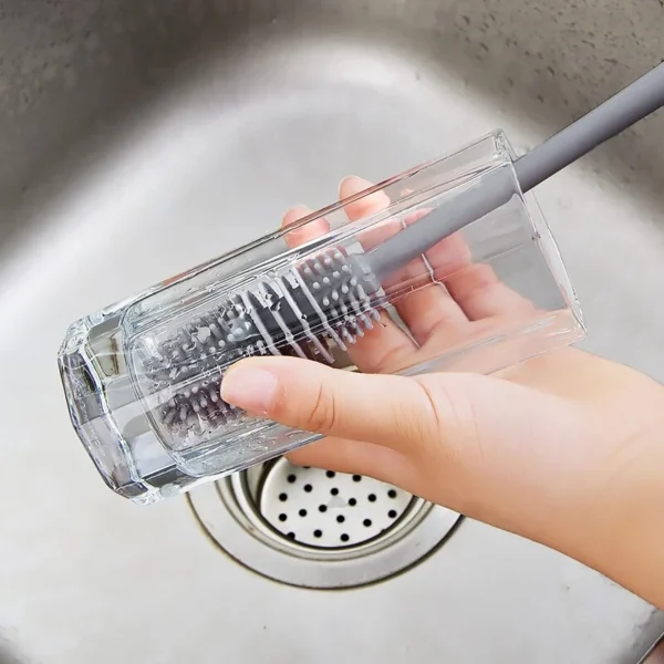 sg-11134201-22120-8jcgbzvpktkv68.webp Long Handle Silicone Cleaning Brush Soft Bristle 360 Degree Deep Cleansing Milk Bottle Glasses Kitchen Cleaner Tool