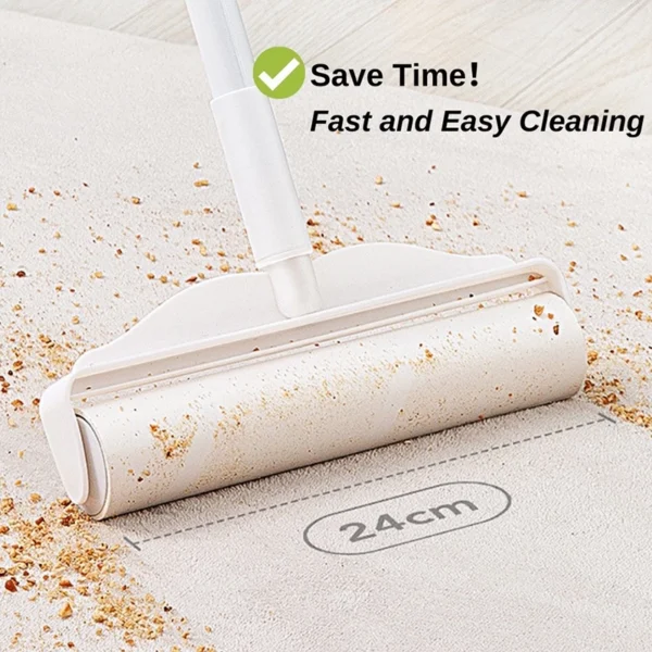 sg-11134202-23030-4mgml3yq5kov7d.webp 19cm 24cm Long Handle Lint Roller Clothes Floor Curtain Dust Sticky Cleaner Pet Fur Remover Duster