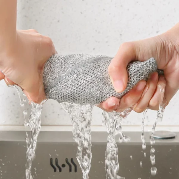 sg-11134202-7rdxc-lz7dpg602omkef.webp Anti Scratch Wire Dishcloth Cleaning Rags Sinks Stoves Kitchen Rust Removal Metal Steel Pot Pan